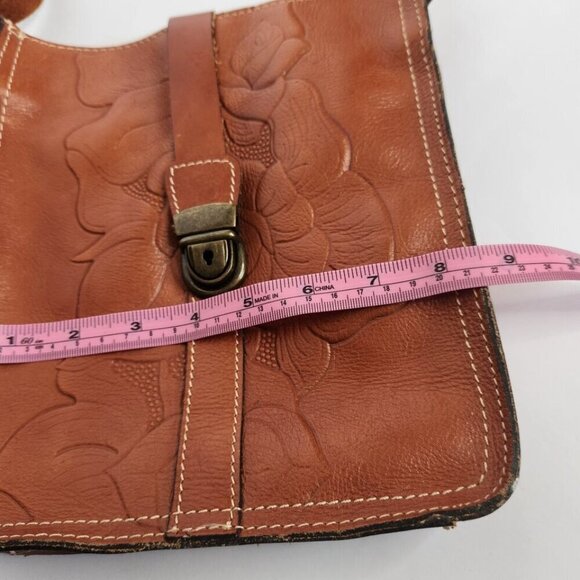 Patricia Nash Tooled Leather Brown Purse Boho Crossbody - Picture 5 of 8